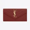 伊夫圣罗兰/Yves Saint laurent monogram大号粒面压印皮革翻盖钱包 372264BOW016008