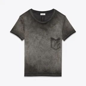 伊夫圣罗兰/Yves Saint laurent 经典灰色件染全棉汗布圆领T恤 375900Y2TS11450