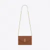 伊夫圣罗兰/Yves Saint laurent 信封粒面压印皮革链条钱包 393953BOW012516