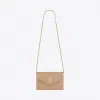 伊夫圣罗兰/Yves Saint laurent envelope粒面压印皮革链条钱包 393953BOW012721
