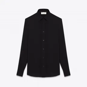 伊夫圣罗兰/Yves Saint laurent 黑色真丝绉纱巴黎领衬衫 395733YYD021000