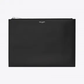 伊夫圣罗兰/Yves Saint laurent 经典saint laurent paris黑色皮革拉链式平板电脑套 39729