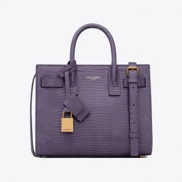 伊夫圣罗兰/Yves Saint laurent sac de jour nano亮面蜥蜴皮革行李包 398711L4BHW5007