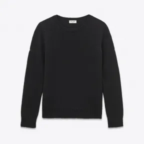 伊夫圣罗兰/Yves Saint laurent Grunge圆领毛衣，采用黑色雪兰羊毛和羊绒 405829Y1LX11000