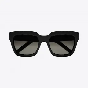 伊夫圣罗兰/Yves Saint laurent BOLD 1亮黑色醋酸纤维框架和绿色渐变镜片太阳镜 419713Y990110