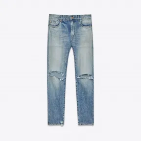 伊夫圣罗兰/Yves Saint laurent 淡复古蓝色中腰紧身牛仔裤 419826Y800L4400