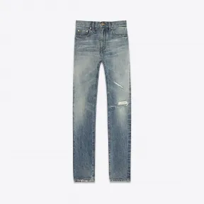 伊夫圣罗兰/Yves Saint laurent 中蓝色80年代复古低腰紧身牛仔裤 420244Y839L4302