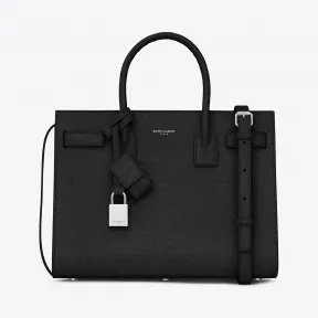 伊夫圣罗兰/Yves Saint laurent 经典baby sac de jour黑色鳄鱼压花皮革手袋 421863DND1