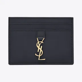 伊夫圣罗兰/Yves Saint laurent YSL海军蓝色真皮信用卡包 423480BJ50J4147
