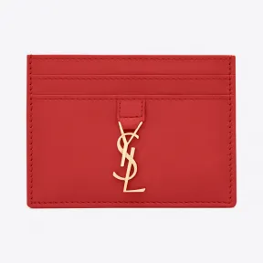伊夫圣罗兰/Yves Saint laurent ysl红色皮革信用卡包 423480BJ50J6422