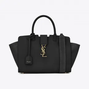 伊夫圣罗兰/Yves Saint laurent 迷你downtown黑色真皮麂皮购物袋 436834BJ5XW1000