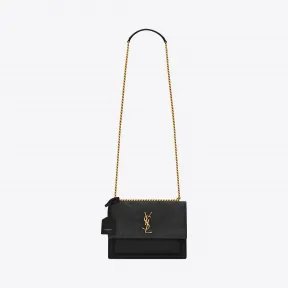 伊夫圣罗兰/Yves Saint laurent 女士 SUNSET中号麂皮和光滑皮革手袋 4429060DJ2W1000