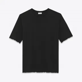 伊夫圣罗兰/Yves Saint laurent 黑色套染全棉 YSL 短袖 T 恤 457556Y2OP11000