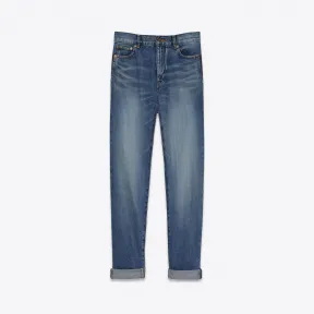 伊夫圣罗兰/Yves Saint laurent 复古蓝色牛仔布宽松牛仔裤 463618Y883L4068