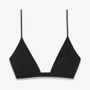 伊夫圣罗兰/Yves Saint laurent 黑色缎面三角形文胸 465610Y125W1000
