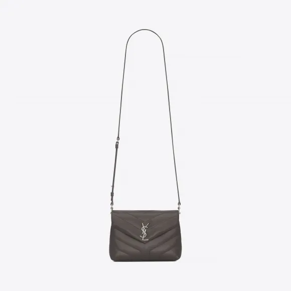 伊夫圣罗兰/Yves Saint laurent Toy LOULOU土灰色“Y”字形提花真皮肩带包 467072DV70620