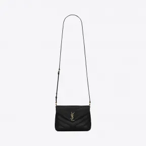 伊夫圣罗兰/Yves Saint laurent LOULOU黑色真皮小肩包，配有Y形绗缝 467072DV7071000