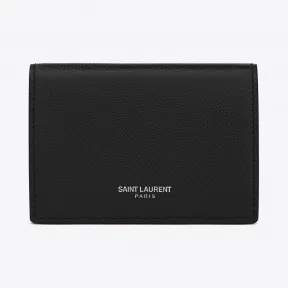伊夫圣罗兰/Yves Saint laurent 经典 saint laurent paris 黑色细粒纹理真皮名片夹 4693