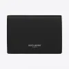伊夫圣罗兰/Yves Saint laurent 经典 saint laurent paris 黑色细粒纹理真皮名片夹 4693