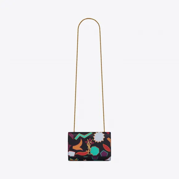 伊夫圣罗兰/Yves Saint laurent KATE 小号 NUIT 印花颗粒纹理压花真皮包  46939009J4W10