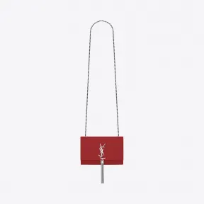 伊夫圣罗兰/Yves Saint laurent Kate 小号艳红色纹理真皮流苏穗链条包 474366BOW0N6805