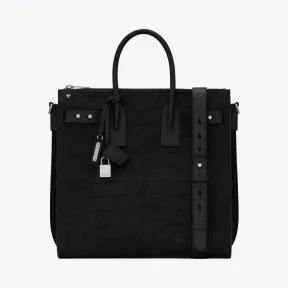 伊夫圣罗兰/Yves Saint laurent SAC DE JOUR 鳄鱼纹压印牛巴革和光滑皮革竖款拉链托特包