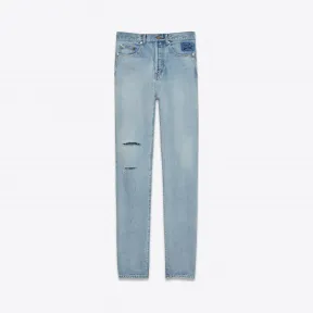 伊夫圣罗兰/Yves Saint laurent 70年代浅蓝色破洞修身牛仔裤 483054Y852L4663