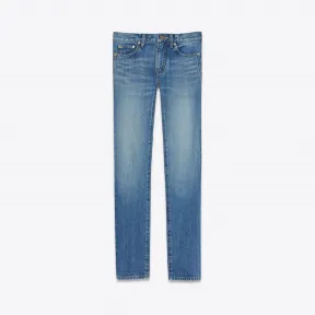 伊夫圣罗兰/Yves Saint laurent 复古蓝色低腰刺绣紧身牛仔裤 483058Y883L4068