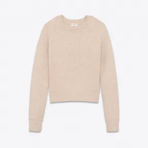 伊夫圣罗兰/Yves Saint laurent 米色圆领毛衣，水煮羊毛 488159YA2LX2764