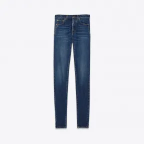 伊夫圣罗兰/Yves Saint laurent 这款中腰紧身修身牛仔裤采用蓝色牛仔布制成 490032Y883L4963
