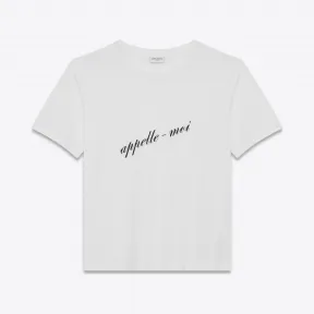 伊夫圣罗兰/Yves Saint laurent 男朋友T恤，请叫我用象牙色棉质汗布印花 491156YB2KO9744