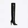 伊夫圣罗兰/Yves Saint laurent JODIE 105黑色漆皮靴 4928330DL001000