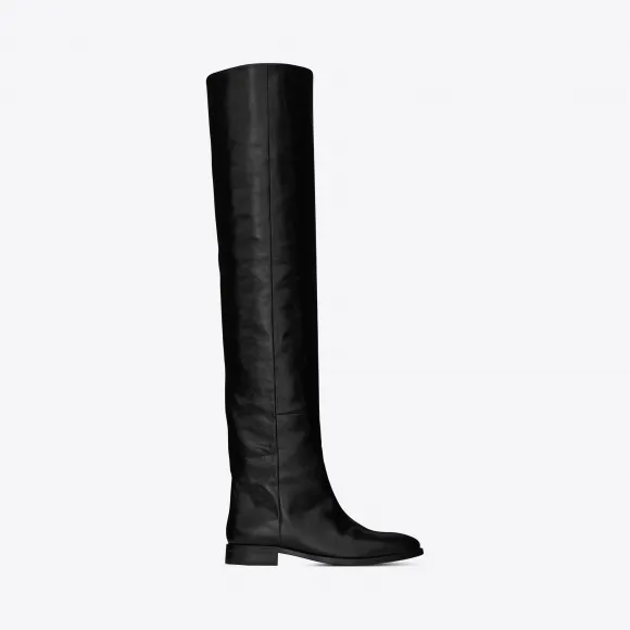 伊夫圣罗兰/Yves Saint laurent MATT 25高筒靴采用黑色moroder皮革制成 4929920AR0010