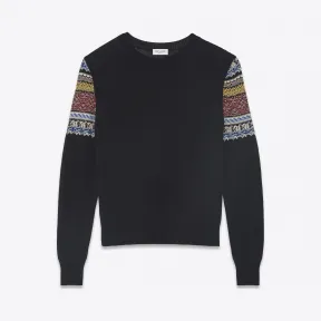 伊夫圣罗兰/Yves Saint laurent 黑色和多色提花针织毛衣 496715YA2NJ4060