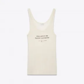 伊夫圣罗兰/Yves Saint laurent 罗纹背心印有PROPERTY，米色磨损外观平针织面料 498811YB2MC9