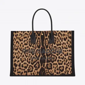伊夫圣罗兰/Yves Saint laurent 女士 RIVE GAUCHE 豹纹印花帆布托特包 499290H9L4W2681