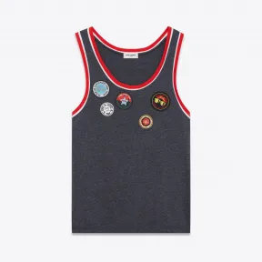 伊夫圣罗兰/Yves Saint laurent 背心配有无烟煤灰色平针织贴片 500641YB2OF1211