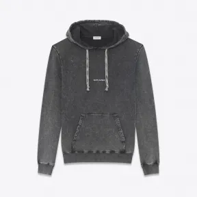 伊夫圣罗兰/Yves Saint laurent 连帽衫采用SAINT LAURENT方形黑色破旧棉质羊毛衫 500648YB2