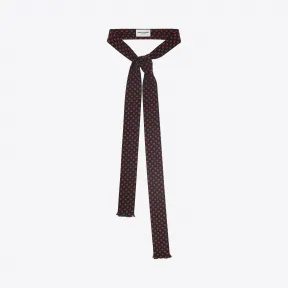 伊夫圣罗兰/Yves Saint laurent Ascot scarf with Y motifs in black and 
