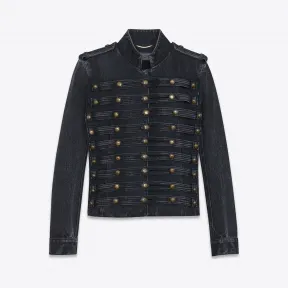 伊夫圣罗兰/Yves Saint laurent 军官背心褪色黑色牛仔布 501580YB9601001