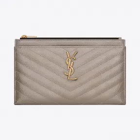 伊夫圣罗兰/Yves Saint laurent MONOGRAM 彩虹色粒面压花真皮纸币钱袋 50492203X078308