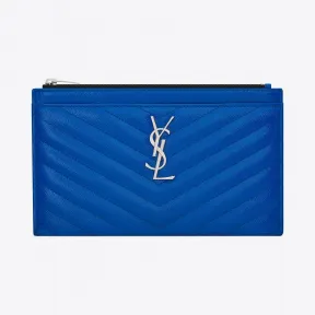 伊夫圣罗兰/Yves Saint laurent MONOGRAM 粒面压花漆皮纸币钱袋 5049221DJ024320
