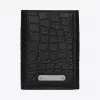 伊夫圣罗兰/Yves Saint laurent Three-part ID wallet in crocodile-look 
