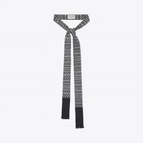 伊夫圣罗兰/Yves Saint laurent Marrakesh ascot scarf in black and ivor