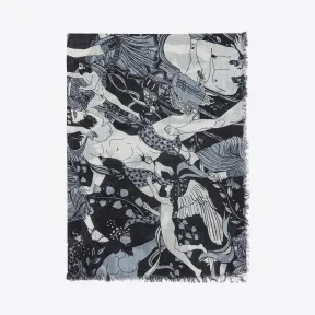 伊夫圣罗兰/Yves Saint laurent 与古董希腊的印章用黑色和灰色的etamine打印 5086724Y200106