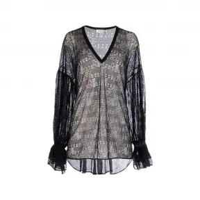 伊夫圣罗兰/Yves Saint laurent 黑色 黑色overfit透视罩衫 512380YA2RI1000