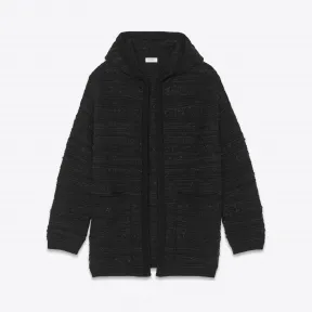 伊夫圣罗兰/Yves Saint laurent Baja 纹理条纹黑色针织开衫 529830YA2VJ1000