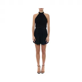 伊夫圣罗兰/Yves Saint laurent 绉纱黑色短连身裤 552680Y061U1000