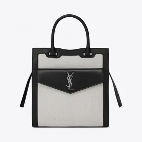 伊夫圣罗兰/Yves Saint laurent UPTOWN 小号亚麻帆布手提袋 5612039J57E9273