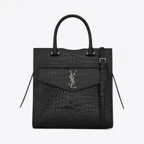 伊夫圣罗兰/Yves Saint laurent UPTOWN 小号鳄鱼纹压花闪亮真皮手提袋  561203DND0N1000